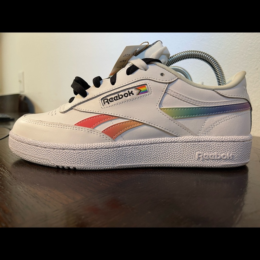 Reebok Club C Revenge Pride Mens Leather Casual Shoes White FY7514 NEW Size 8.5
